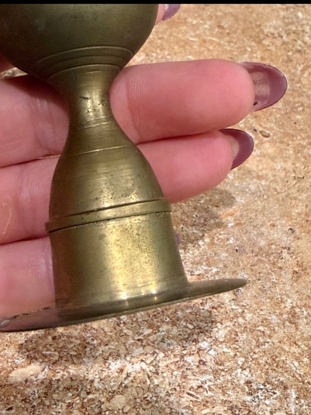 Imported Vintage Hand-Engraved Brass Candlestick Holder – 9.5” Tall - Picture 4 of 11